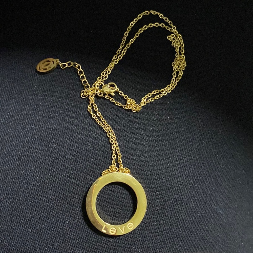 New Screw Love Circle Necklace 14k Gold Filled